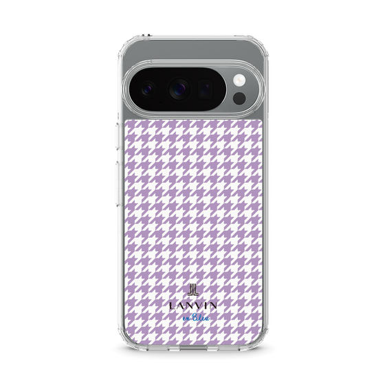 スリムプロテクションケース［ Houndstooth Pattern Purple -with LANVIN en Bleu logo ランバン 千鳥格子柄 パープル ］