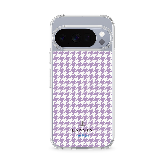 スリムプロテクションケース［ Houndstooth Pattern Purple -with LANVIN en Bleu logo ランバン 千鳥格子柄 パープル ］