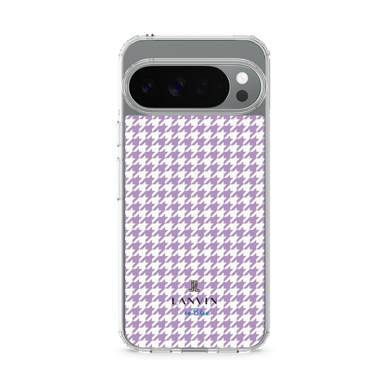 スリムプロテクションケース［ Houndstooth Pattern Purple -with LANVIN en Bleu logo ランバン 千鳥格子柄 パープル ］