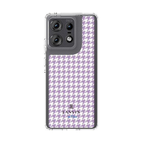 スリムプロテクションケース［ Houndstooth Pattern Purple -with LANVIN en Bleu logo ランバン 千鳥格子柄 パープル ］
