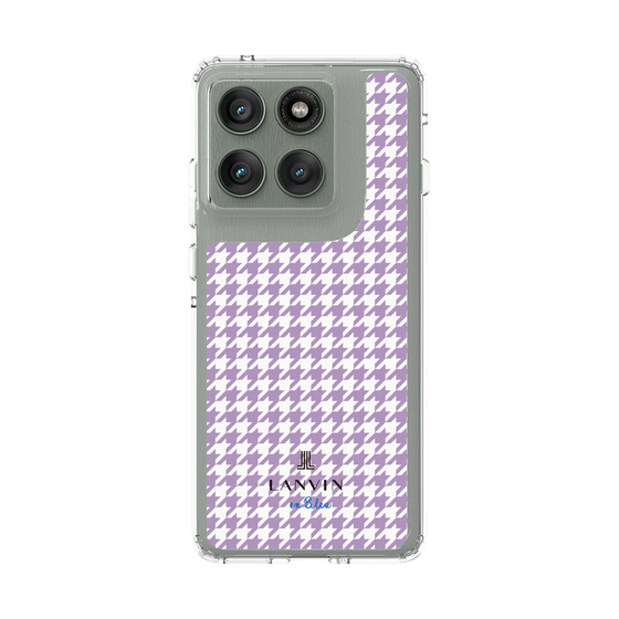 スリムプロテクションケース［ Houndstooth Pattern Purple -with LANVIN en Bleu logo ランバン 千鳥格子柄 パープル ］