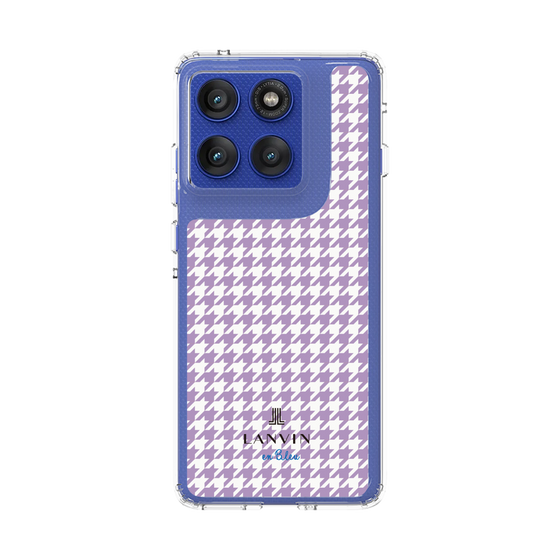 スリムプロテクションケース［ Houndstooth Pattern Purple -with LANVIN en Bleu logo ランバン 千鳥格子柄 パープル ］
