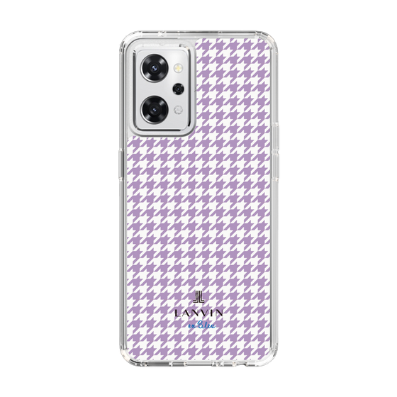 スリムプロテクションケース［ Houndstooth Pattern Purple -with LANVIN en Bleu logo ランバン 千鳥格子柄 パープル ］