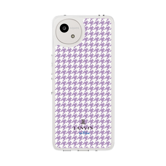 スリムプロテクションケース［ Houndstooth Pattern Purple -with LANVIN en Bleu logo ランバン 千鳥格子柄 パープル ］