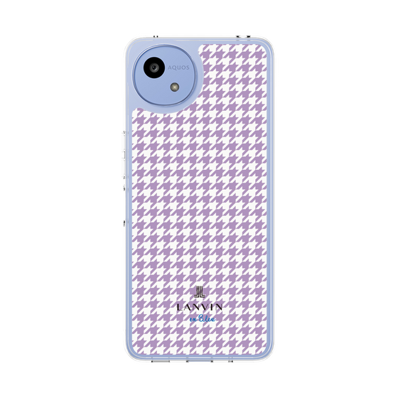 スリムプロテクションケース［ Houndstooth Pattern Purple -with LANVIN en Bleu logo ランバン 千鳥格子柄 パープル ］