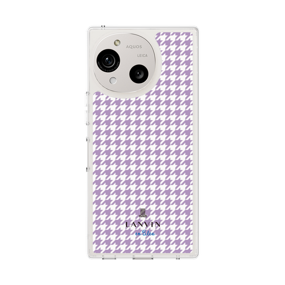 スリムプロテクションケース［ Houndstooth Pattern Purple -with LANVIN en Bleu logo ランバン 千鳥格子柄 パープル ］