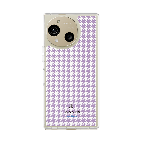スリムプロテクションケース［ Houndstooth Pattern Purple -with LANVIN en Bleu logo ランバン 千鳥格子柄 パープル ］