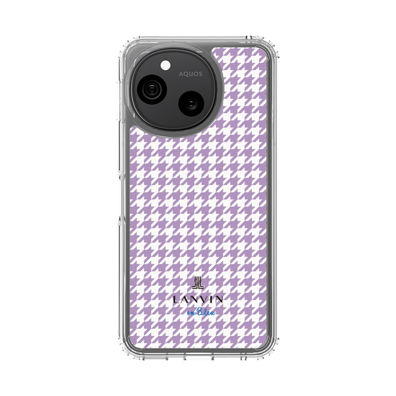スリムプロテクションケース［ Houndstooth Pattern Purple -with LANVIN en Bleu logo ランバン 千鳥格子柄 パープル ］