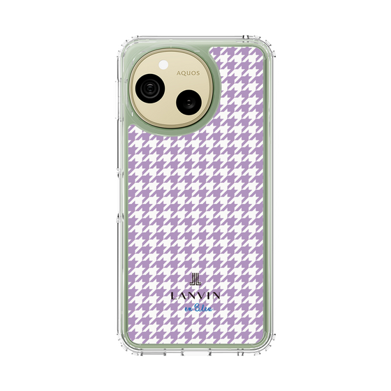 スリムプロテクションケース［ Houndstooth Pattern Purple -with LANVIN en Bleu logo ランバン 千鳥格子柄 パープル ］