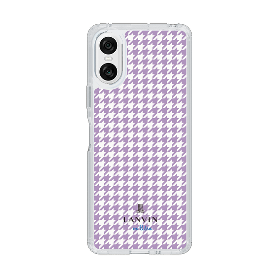 スリムプロテクションケース［ Houndstooth Pattern Purple -with LANVIN en Bleu logo ランバン 千鳥格子柄 パープル ］