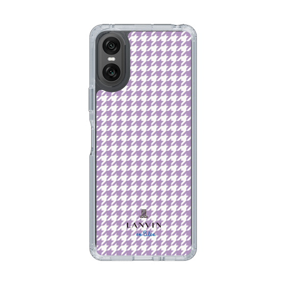 スリムプロテクションケース［ Houndstooth Pattern Purple -with LANVIN en Bleu logo ランバン 千鳥格子柄 パープル ］