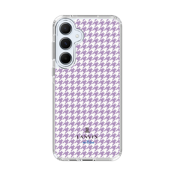 スリムプロテクションケース［ Houndstooth Pattern Purple -with LANVIN en Bleu logo ランバン 千鳥格子柄 パープル ］