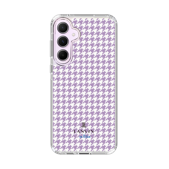 スリムプロテクションケース［ Houndstooth Pattern Purple -with LANVIN en Bleu logo ランバン 千鳥格子柄 パープル ］