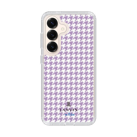 スリムプロテクションケース［ Houndstooth Pattern Purple -with LANVIN en Bleu logo ランバン 千鳥格子柄 パープル ］