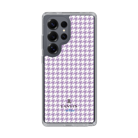 スリムプロテクションケース［ Houndstooth Pattern Purple -with LANVIN en Bleu logo ランバン 千鳥格子柄 パープル ］