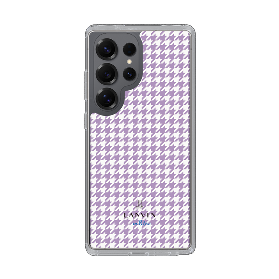 スリムプロテクションケース［ Houndstooth Pattern Purple -with LANVIN en Bleu logo ランバン 千鳥格子柄 パープル ］