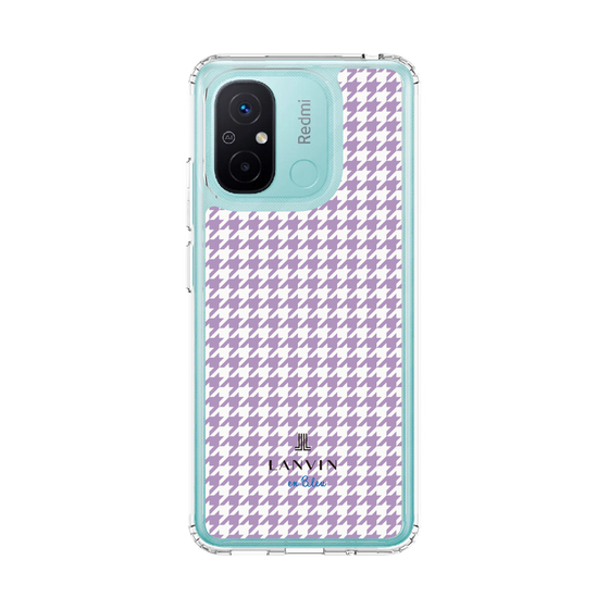 スリムプロテクションケース［ Houndstooth Pattern Purple -with LANVIN en Bleu logo ランバン 千鳥格子柄 パープル ］