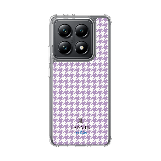 スリムプロテクションケース［ Houndstooth Pattern Purple -with LANVIN en Bleu logo ランバン 千鳥格子柄 パープル ］