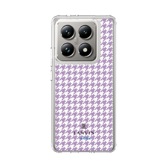 スリムプロテクションケース［ Houndstooth Pattern Purple -with LANVIN en Bleu logo ランバン 千鳥格子柄 パープル ］
