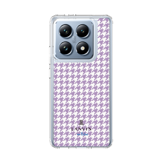 スリムプロテクションケース［ Houndstooth Pattern Purple -with LANVIN en Bleu logo ランバン 千鳥格子柄 パープル ］