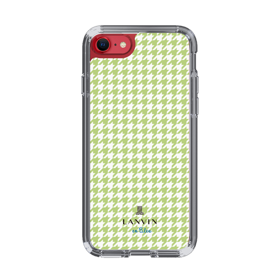 スリムプロテクションケース［ Houndstooth Pattern Green with LANVIN en Bleu logo- ランバン 千鳥格子柄 グリーン ］