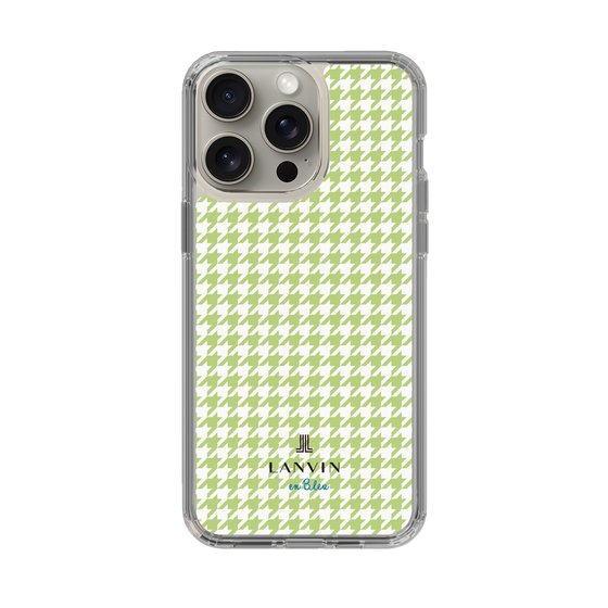 スリムプロテクションケース［ Houndstooth Pattern Green with LANVIN en Bleu logo- ランバン 千鳥格子柄 グリーン ］