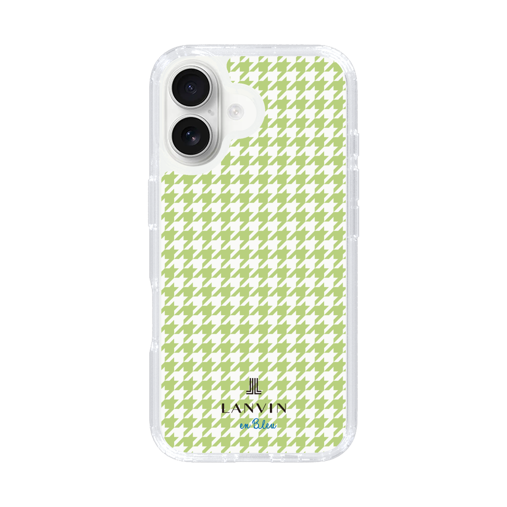 Houndstooth Pattern Green with LANVIN en Bleu logo- ランバン 千鳥格子柄 グリーン