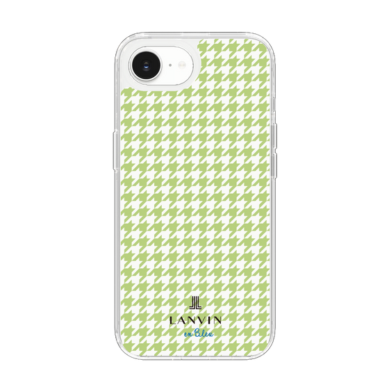 スリムプロテクションケース［ Houndstooth Pattern Green with LANVIN en Bleu logo- ランバン 千鳥格子柄 グリーン ］