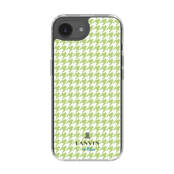 スリムプロテクションケース［ Houndstooth Pattern Green with LANVIN en Bleu logo- ランバン 千鳥格子柄 グリーン ］