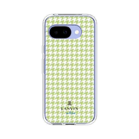 スリムプロテクションケース［ Houndstooth Pattern Green with LANVIN en Bleu logo- ランバン 千鳥格子柄 グリーン ］