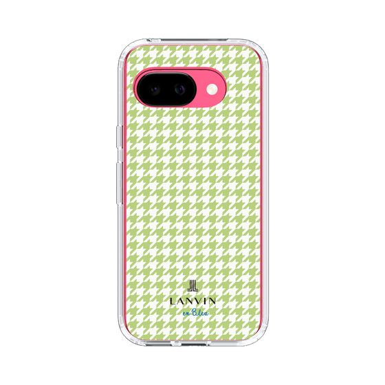 スリムプロテクションケース［ Houndstooth Pattern Green with LANVIN en Bleu logo- ランバン 千鳥格子柄 グリーン ］