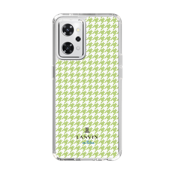 スリムプロテクションケース［ Houndstooth Pattern Green with LANVIN en Bleu logo- ランバン 千鳥格子柄 グリーン ］