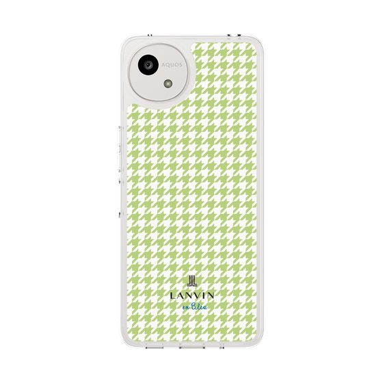 スリムプロテクションケース［ Houndstooth Pattern Green with LANVIN en Bleu logo- ランバン 千鳥格子柄 グリーン ］
