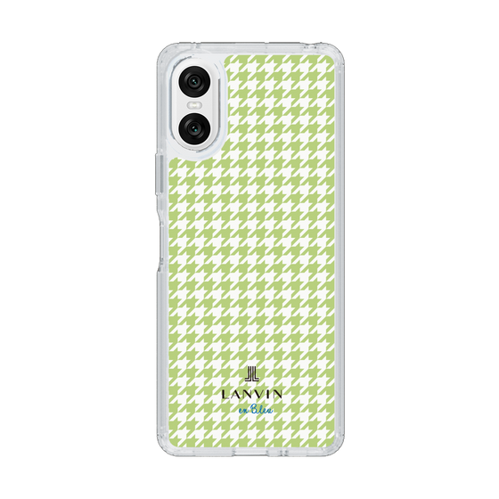 スリムプロテクションケース［ Houndstooth Pattern Green with LANVIN en Bleu logo- ランバン 千鳥格子柄 グリーン ］