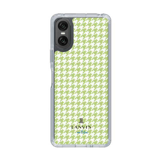 スリムプロテクションケース［ Houndstooth Pattern Green with LANVIN en Bleu logo- ランバン 千鳥格子柄 グリーン ］