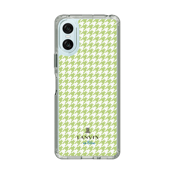 スリムプロテクションケース［ Houndstooth Pattern Green with LANVIN en Bleu logo- ランバン 千鳥格子柄 グリーン ］