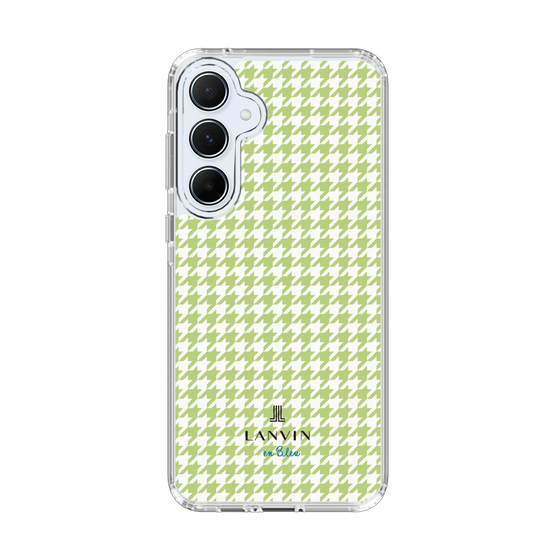 スリムプロテクションケース［ Houndstooth Pattern Green with LANVIN en Bleu logo- ランバン 千鳥格子柄 グリーン ］