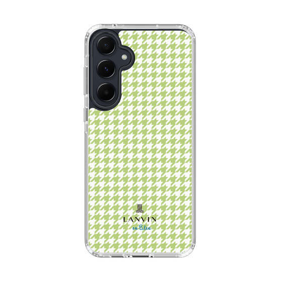 スリムプロテクションケース［ Houndstooth Pattern Green with LANVIN en Bleu logo- ランバン 千鳥格子柄 グリーン ］