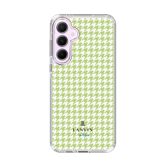 スリムプロテクションケース［ Houndstooth Pattern Green with LANVIN en Bleu logo- ランバン 千鳥格子柄 グリーン ］