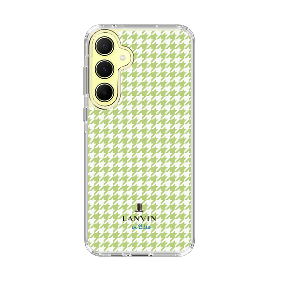 スリムプロテクションケース［ Houndstooth Pattern Green with LANVIN en Bleu logo- ランバン 千鳥格子柄 グリーン ］