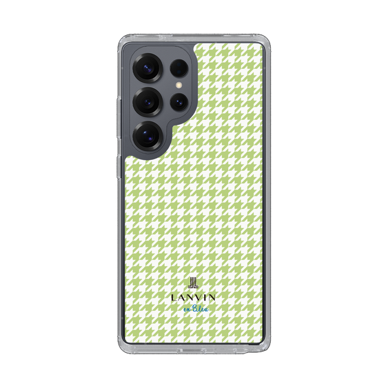 スリムプロテクションケース［ Houndstooth Pattern Green with LANVIN en Bleu logo- ランバン 千鳥格子柄 グリーン ］