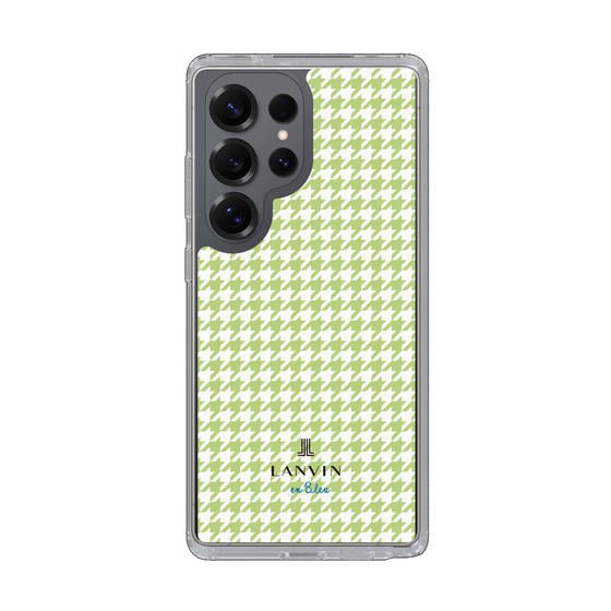 スリムプロテクションケース［ Houndstooth Pattern Green with LANVIN en Bleu logo- ランバン 千鳥格子柄 グリーン ］