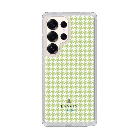 スリムプロテクションケース［ Houndstooth Pattern Green with LANVIN en Bleu logo- ランバン 千鳥格子柄 グリーン ］