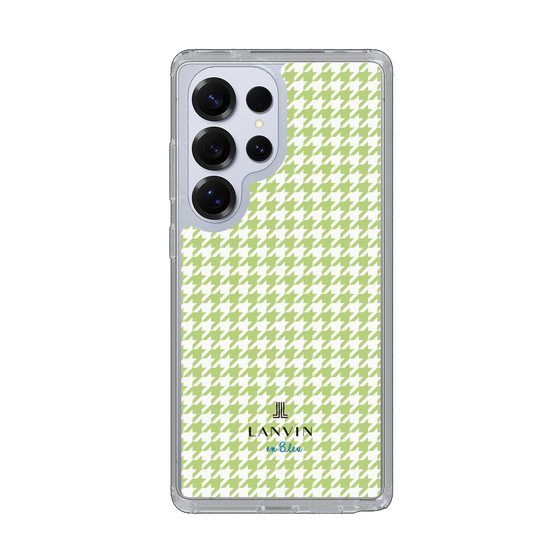 スリムプロテクションケース［ Houndstooth Pattern Green with LANVIN en Bleu logo- ランバン 千鳥格子柄 グリーン ］