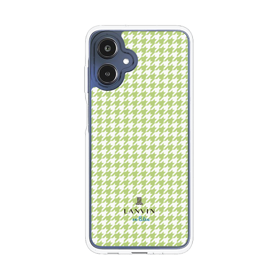 スリムプロテクションケース［ Houndstooth Pattern Green with LANVIN en Bleu logo- ランバン 千鳥格子柄 グリーン ］