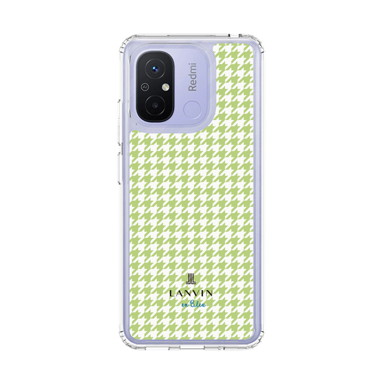 スリムプロテクションケース［ Houndstooth Pattern Green with LANVIN en Bleu logo- ランバン 千鳥格子柄 グリーン ］