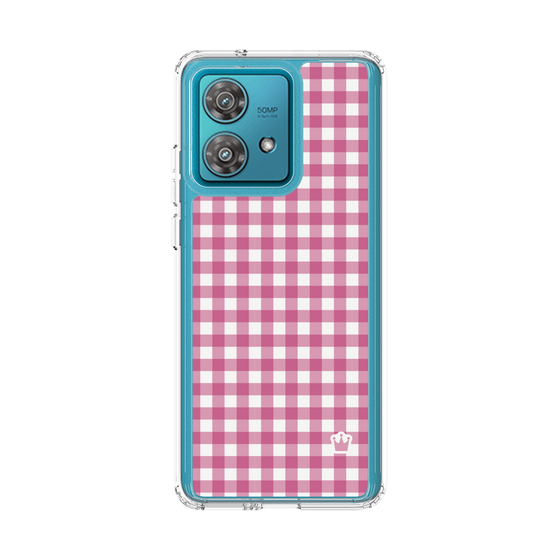 スリムプロテクションケース［ Checkered Pink - ギンガムチェック ピンク ］