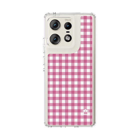 スリムプロテクションケース［ Checkered Pink - ギンガムチェック ピンク ］