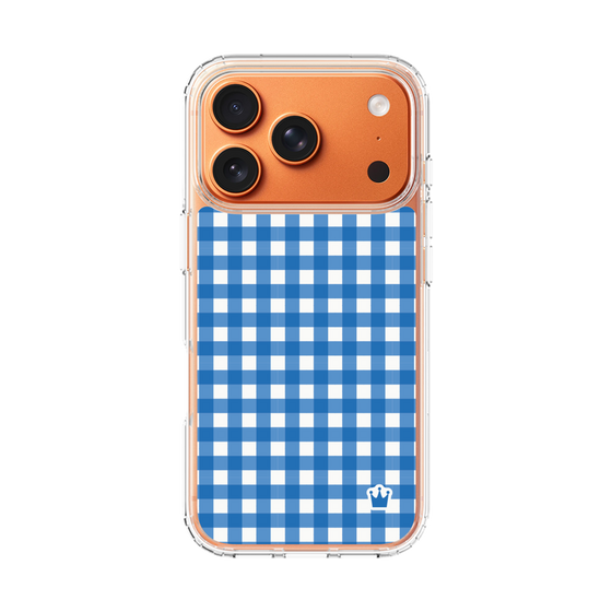 スリムプロテクションケース［ Checkered Blue - ギンガムチェック ブルー ］