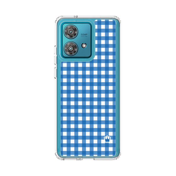 スリムプロテクションケース［ Checkered Blue - ギンガムチェック ブルー ］